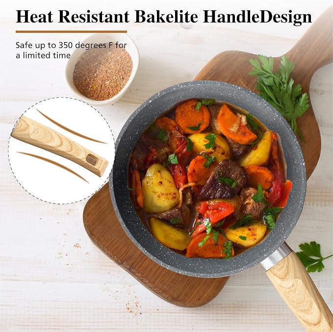 DishDelight 17 Piece Pots and Pans Set Non Stick, Granite Nonstick Cookware Set - Image 8