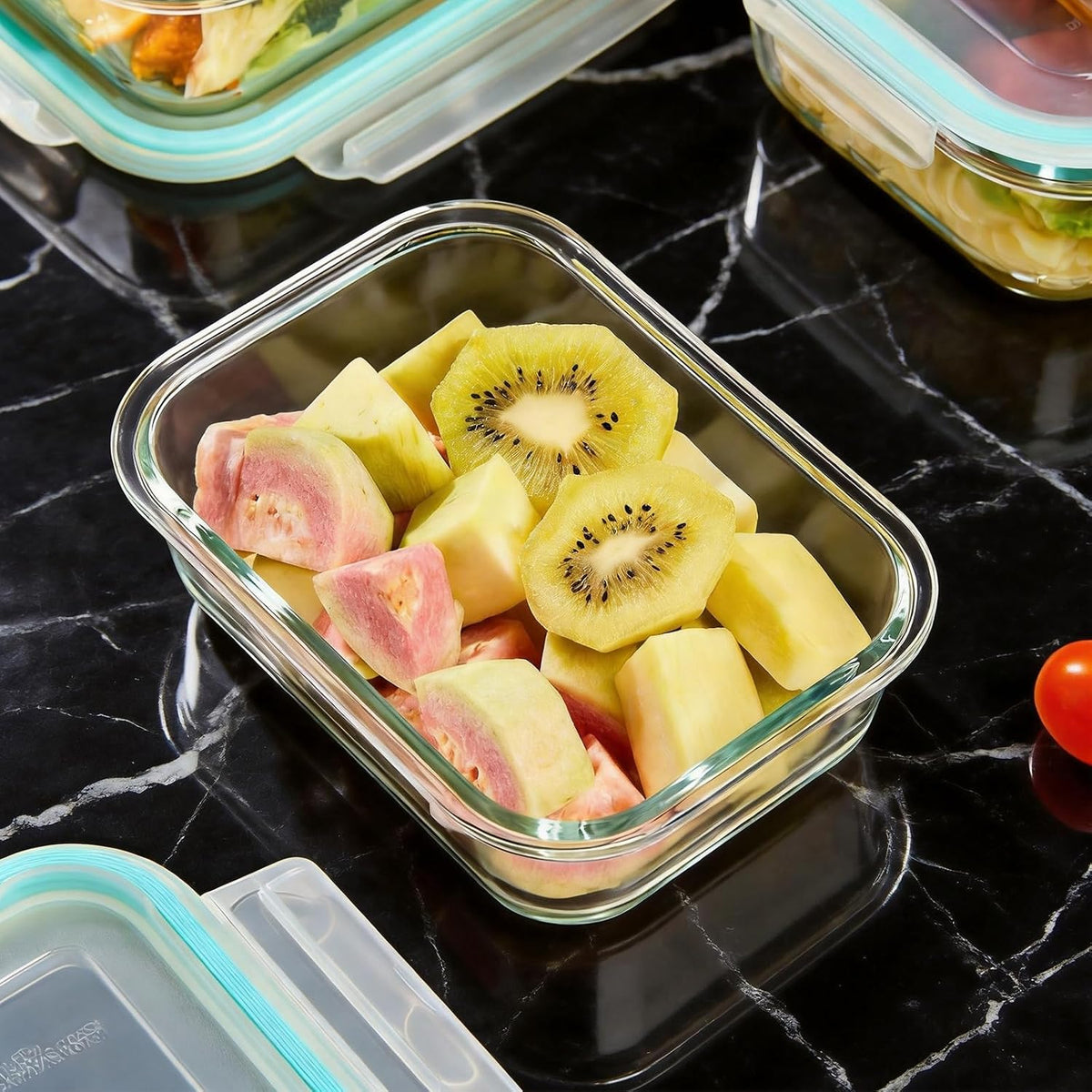 Liuruiyu Glass Food Storage Containers with Lids, 8 Pack Meal Prep