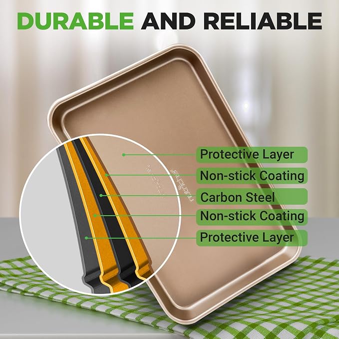 NutriChef 2 Piece Cookie Sheets - Image 8