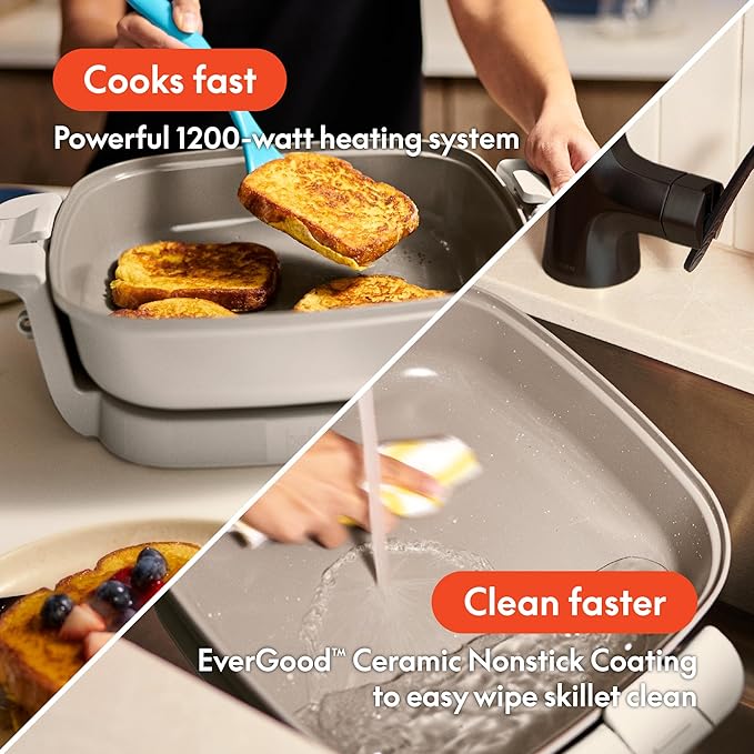 bella Make & Take Electric Skillet, Fits-anywhere™ kitchenware, EverGood™ - Image 4