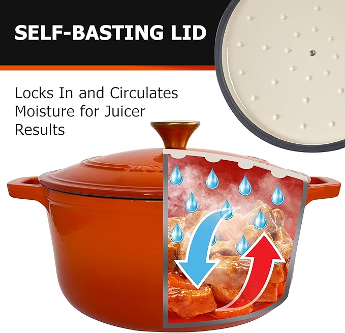 MUELLER HOME 6 Quart Enameled Cast Iron Dutch Oven - Image 4