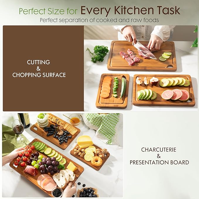 Astercook Deep-Carbonized Bamboo Cutting Boards - Image 2