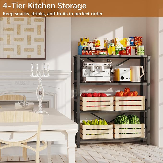 GIOTORENT 4-Wire Heavy-Duty Shelf, Standing Storage Shelves, Metal Shelving - Image 3