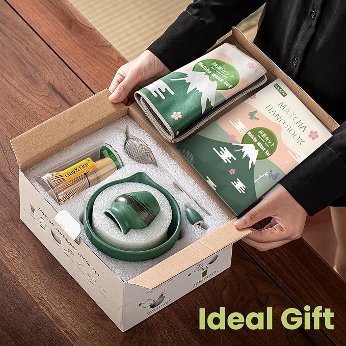 Clay&Fire Matcha Whisk Set，9 Pcs Ceramic Matcha Set, 15 OZ Matcha Bowl - Image 7