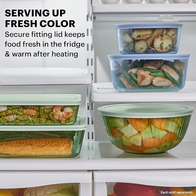 Pyrex Colors Sculpted Tinted Small/Medium Glass Mixing Bowls - Image 4