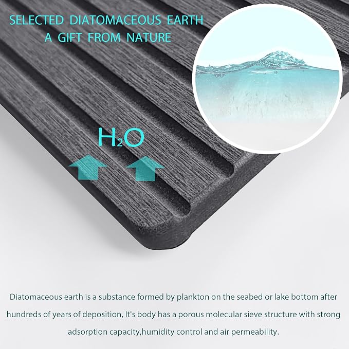 NiuYichee 2 PCS Water Absorbent diatomite Coasters, 10.2" x 4" Water Absorbing - Image 2
