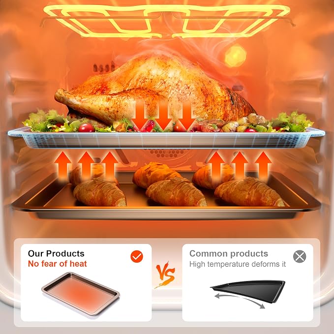 HONGBAKE Baking Sheet Pan Set, Cookie Sheet - Image 2