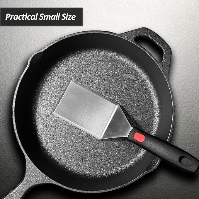 Small Spatula for Cast Iron Skillets, Full Tang silicone Handle, Heat Resistant - Image 9