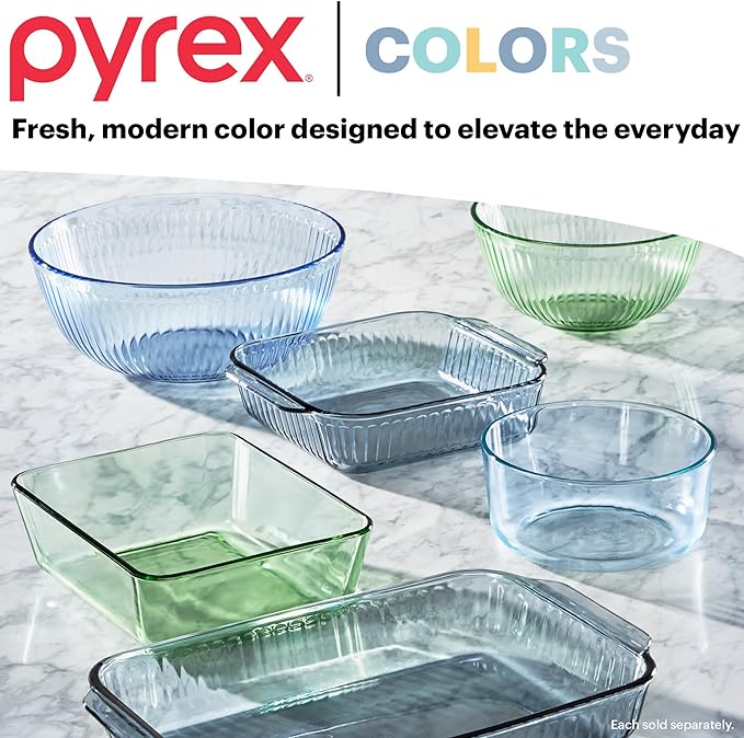 Pyrex Colors Sculpted Tinted Small/Medium Glass Mixing Bowls - Image 5