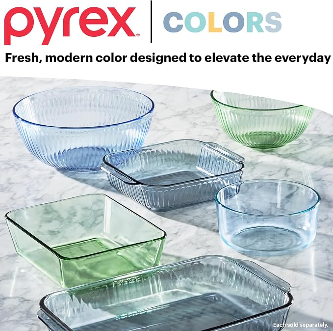 Pyrex Colors Tinted Sculpted Tinted Glass Mixing Bowls - Image 5