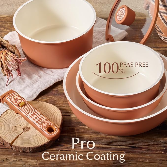 CAROTE 21-Piece Ceramic Cookware Set, Nonstick Pots and Pans Set - Image 5