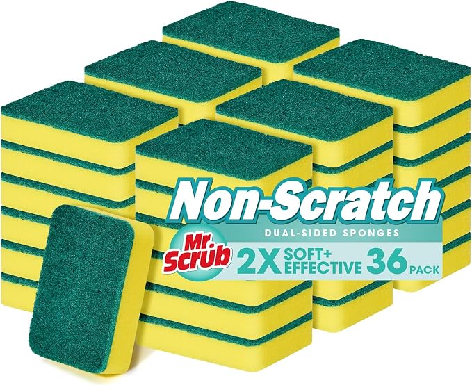 Mr. Scrub Sponges Kitchen Scrub Dish Sponge Scouring Pad, 36 Pack Cleaning by MrScrubCleaninghelpers