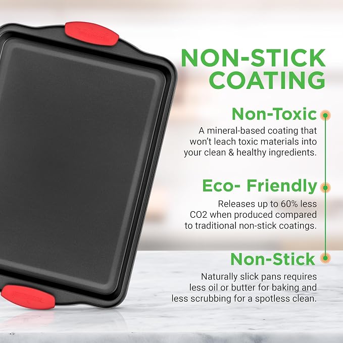 NutriChef Nonstick Baking Pans Set – Premium Cookie Sheets - Image 4