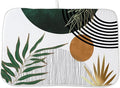 Mid Century Dish Drying Mat 18x24 Inch Boho Green Gold Tropical Leaf Sunset by OFIRD