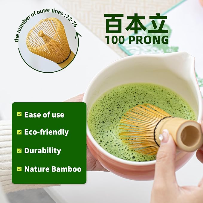 Matcha Whisk Set, Matcha Kit for Ceremony, 480 Ml Ceramic Bowl - Image 3