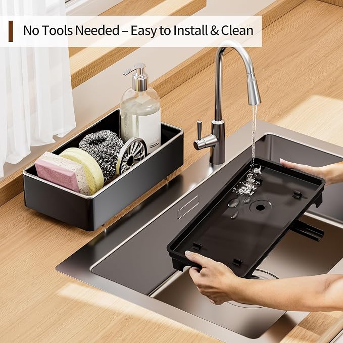 MOUKABAL Sponge Holder for Kitchen Sink – Rustproof Stainless Steel, 360° - Image 5