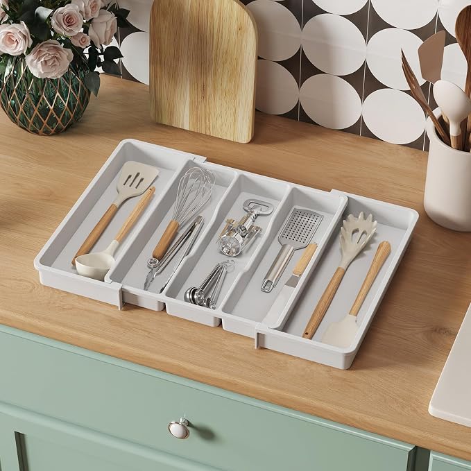 Lifewit Utensil Organizer for Kitchen Drawers, Expandable Cooking Utensil Tray - Image 8