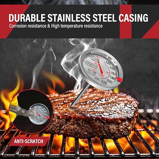 AWLKIM 2 Pack Analog Probe Meat Thermometer, NSF Certified, No Battery Needed - Image 4