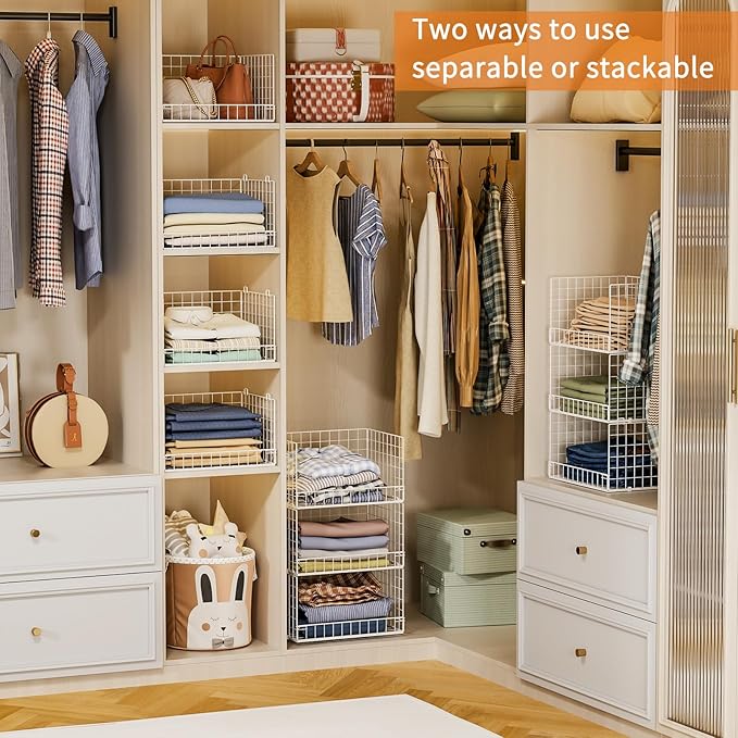 Yociyoga Closet Organizers and Storage Basket- 3-Tier Stackable Storage Bins - Image 4