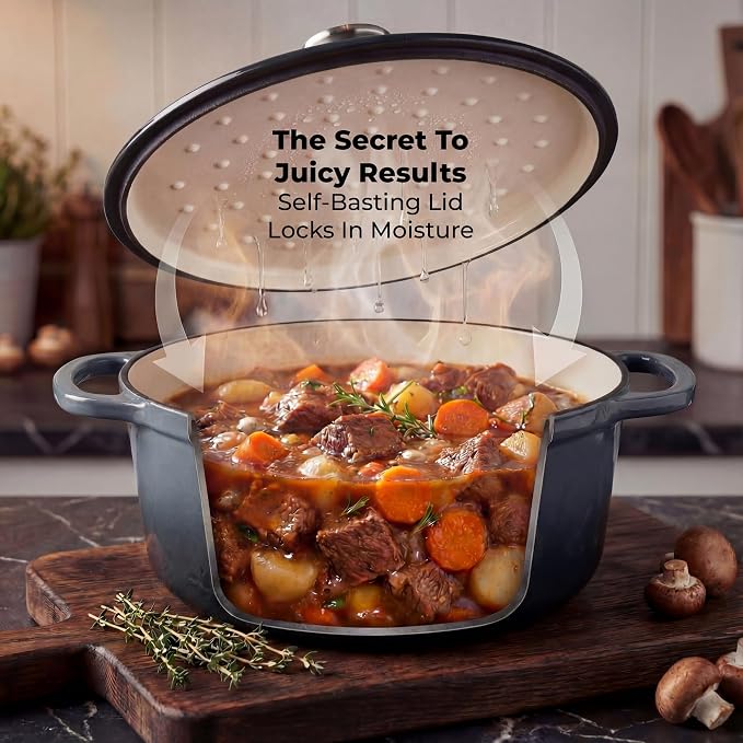 Zulay Kitchen 7.7 Quart Enameled Cast Iron Dutch Oven Pot - Image 4
