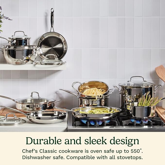 Cuisinart 10-Inch Open Skillet, Stainless Steel Skillet Large Kitchen Pan - Image 4