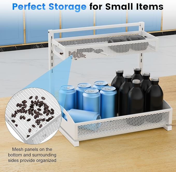 Petiza Metal Under Sink Organizer, Pull Out Cabinet Organizer Rack - Image 7