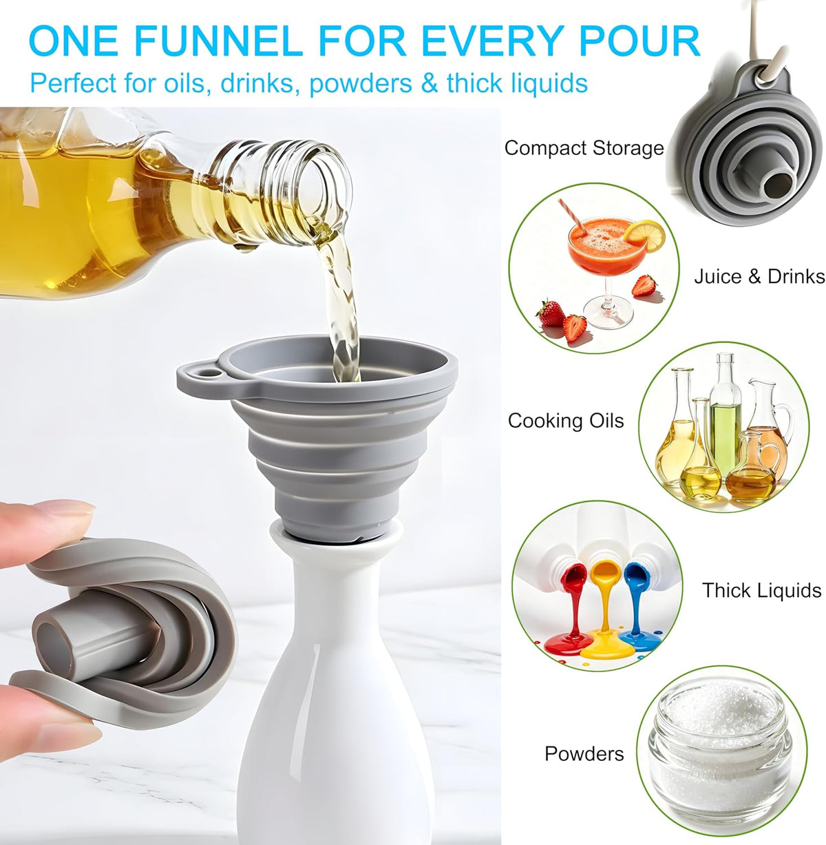 UVB Collapsible Colander Set, Space-Saving Foldable Kitchen Strainer