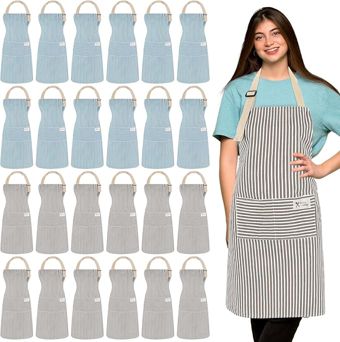 Janmercy 24 Pcs Aprons for Women Men by Janmercy