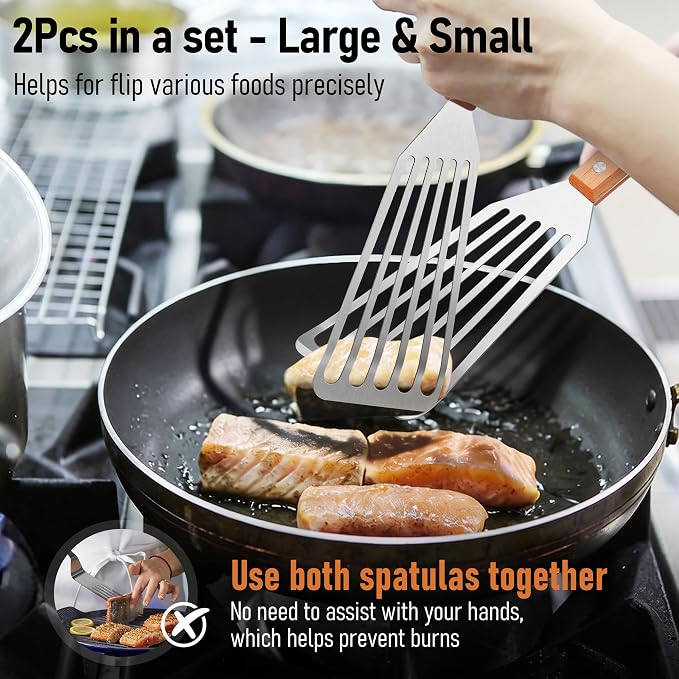 Joyfair Fish Spatula Metal Spatulas, Kitchen Slotted Turners & Outdoor Griddle - Image 5