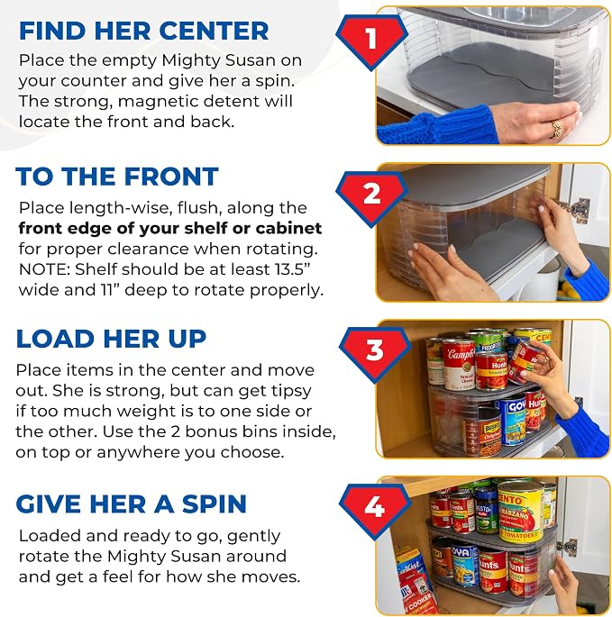 Mighty Susan 2-Tier Lazy Susan Pantry Organizer – Steel Reinforced Turntable - Image 7
