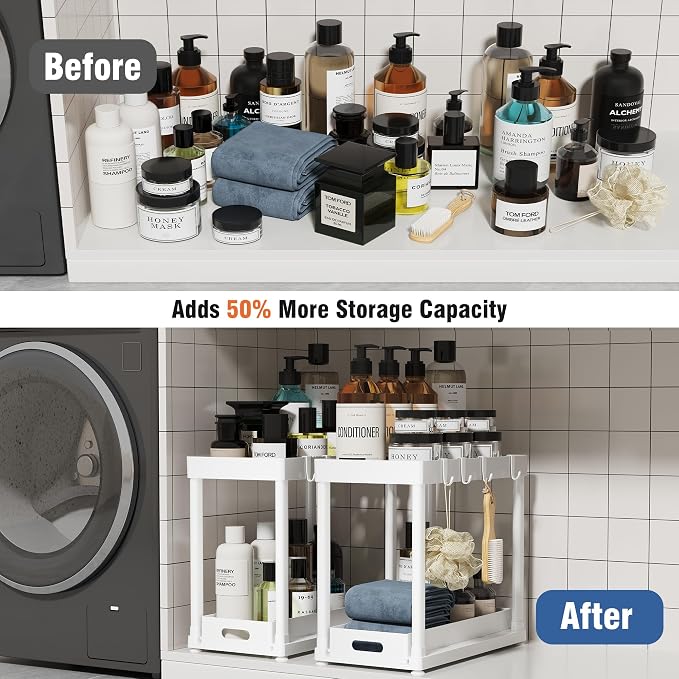 2 Pack Pull-Out Storage Organizers, Under Sink Organizer and Storage - Image 5