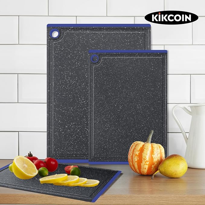Kikcoin Plastic Cutting Boards for Kitchen, 3-Piece Large Cutting Board Set - Image 7