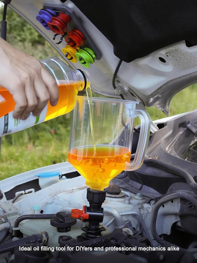 SMART JERRY - Spill-Proof Engine Oil Funnel Kit｜Oil Change Funnel w/ 12 - Image 8