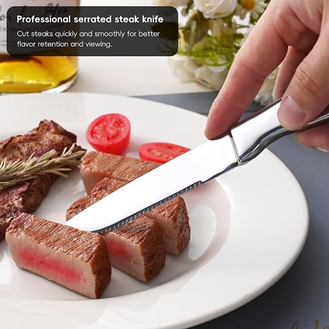 Serrated Steak Knife, Heavy Duty Kitchen Steak Knives, High End Steak Knives - Image 4