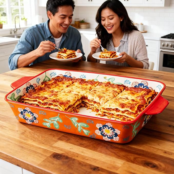 Ceramic Baking Dish Set of 2, 3QT & 1.2QT Stoneware Casserole Dishes - Image 8