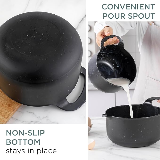 COOK WITH COLOR Nesting Plastic Mixing Bowl Set with Pour Spouts and Handles - Image 2