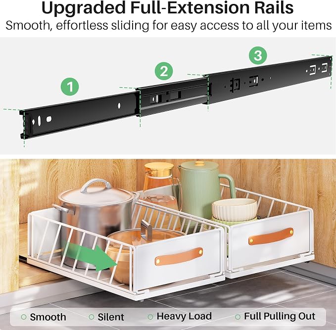 Pull out Cabinet Organizer, Heavy Duty Slide out Pantry Shelves Drawer Storage - Image 4