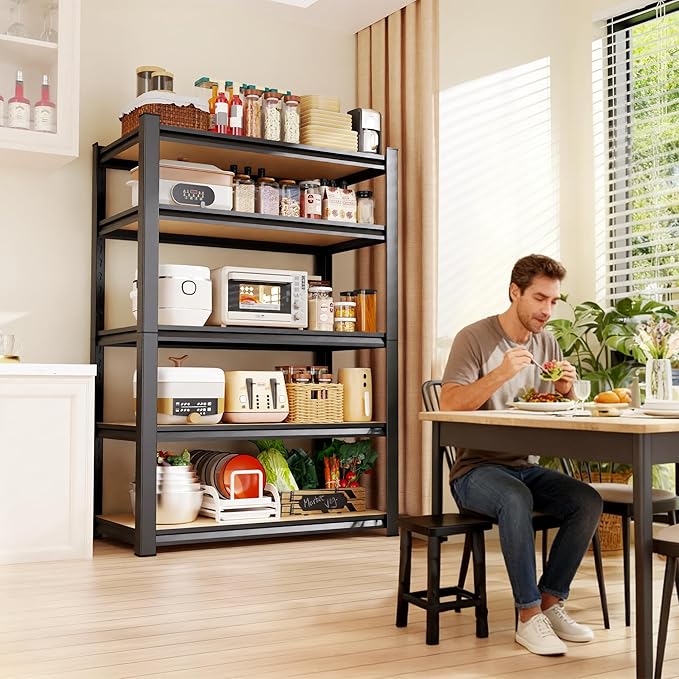 71"H-32"W-14"DGarage Shelving-5 Tier Garage Storage Shelves, Adjustable Heavy - Image 2