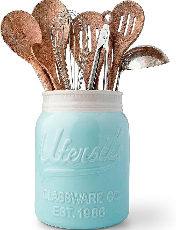 Comfify Wide Mouth Mason Jar Utensil Holder Decorative Kitchenware Organizer by Comfify