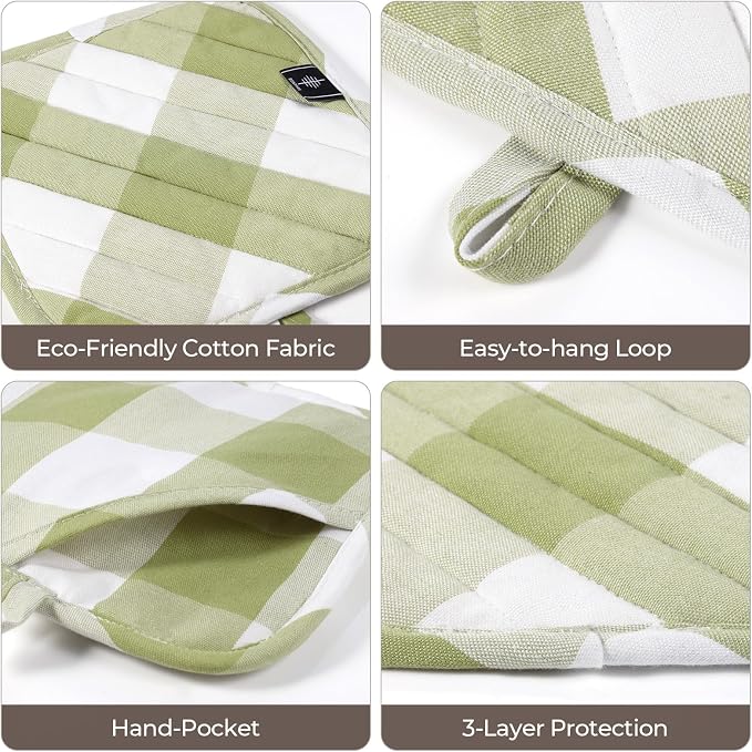 Cotton Pot Holders for Kitchen Heat Resistant Potholder Hot Pads Trivet Coaster - Image 3
