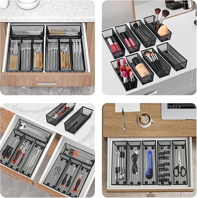 Neudeco Silverware Organizer, Mesh Drawer Organizer - Image 7