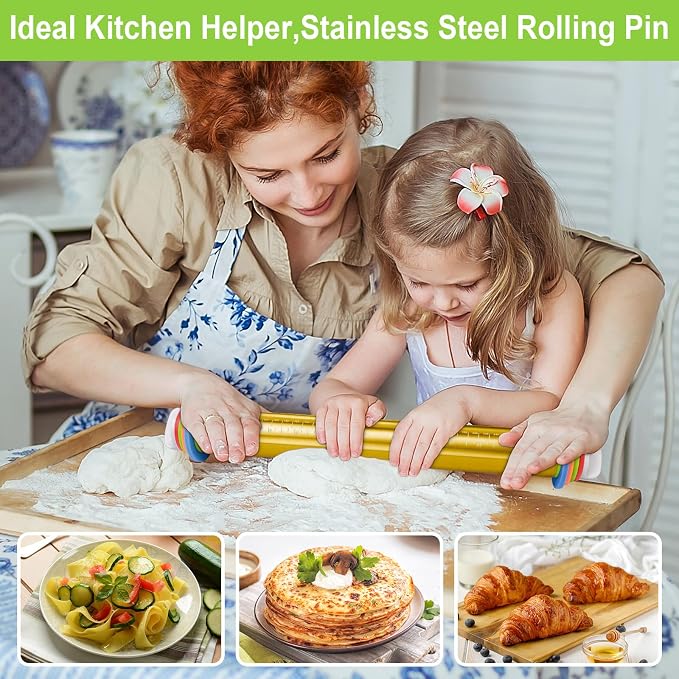 Adjustable Rolling Pins for Baking, Stainless Steel Rolling Pin - Image 6