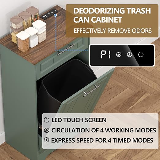 Single 10 Gallon Tilt Out Trash Can Cabinet - Image 3