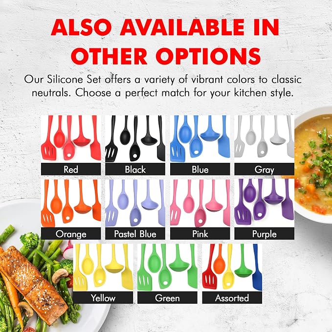 Chef Craft 5 Piece Multicolored Premium Silicone Kitchen Tool Set - Image 7