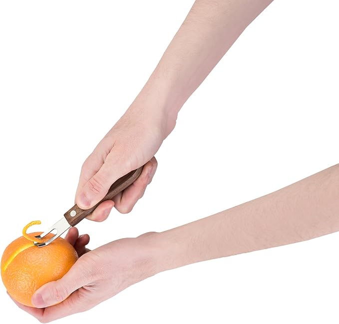 Viski Channel Knife, Citrus Zester and Orange Peeler Tool, Walnut Wood and - Image 12