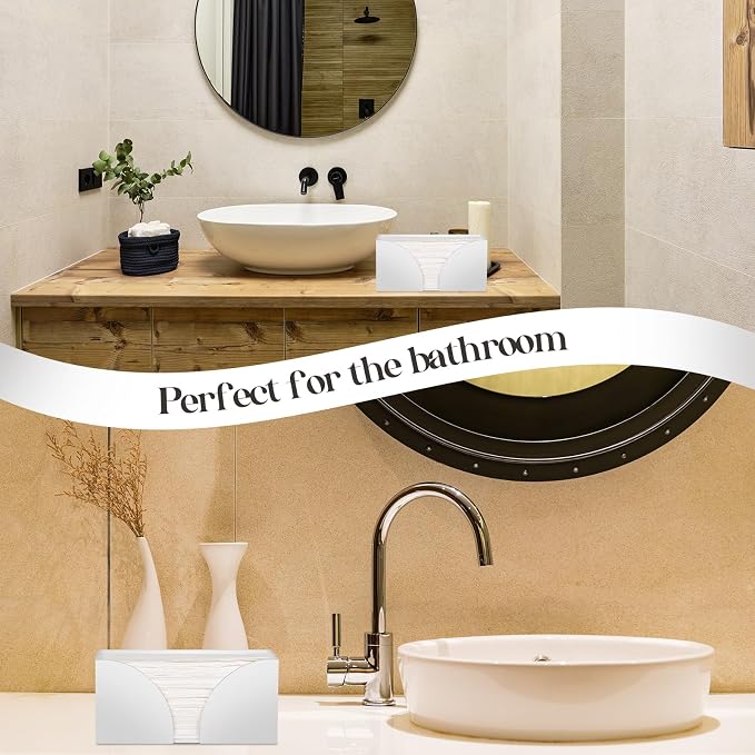 4Pack White Paper Towel Dispenser Countertop Acrylic Paper Towel Holder - Image 6