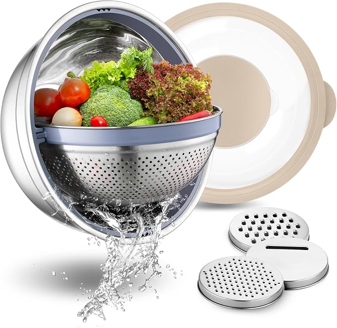P&P CHEF 4-In-1 Stainless Steel Colander by PPCHEF