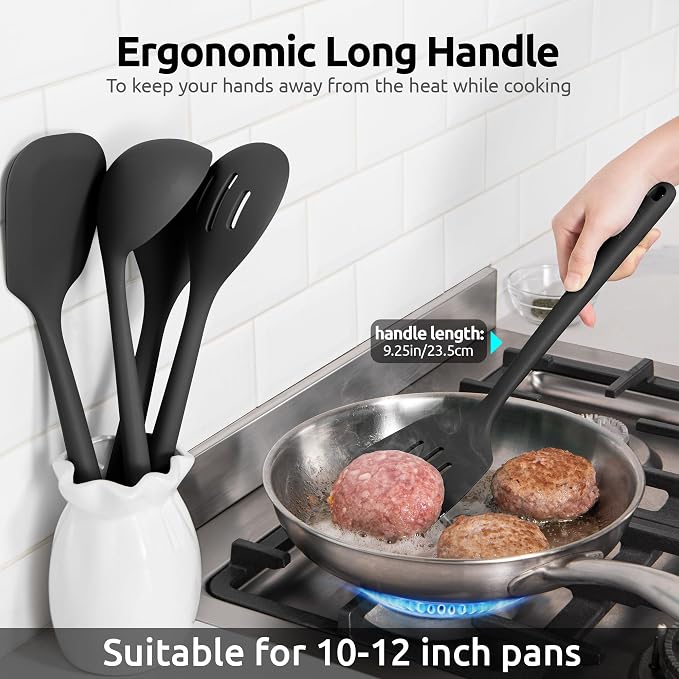 Silicone Kitchen Cooking Utensil Set: U-Taste High Heat Resistant 13.6in Long - Image 7