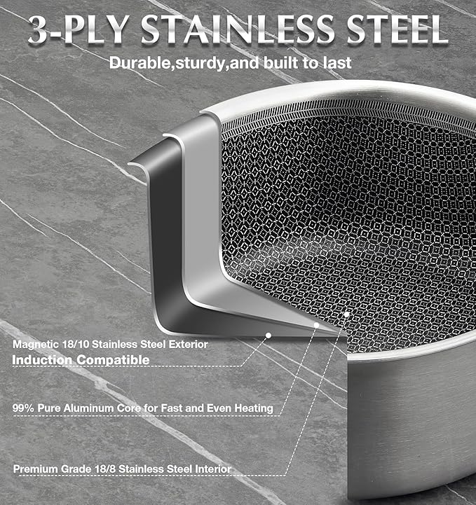 KOCH SYSTEME CS Hybrid Nonstick Stainless Steel Saucepan Set - Image 3