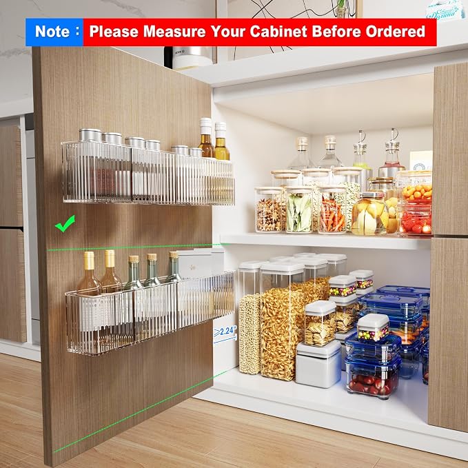 MUSTORN 2 Pack Adhesive Cabinet Door Organizer, Lid Organizers Inside Cabinet - Image 2